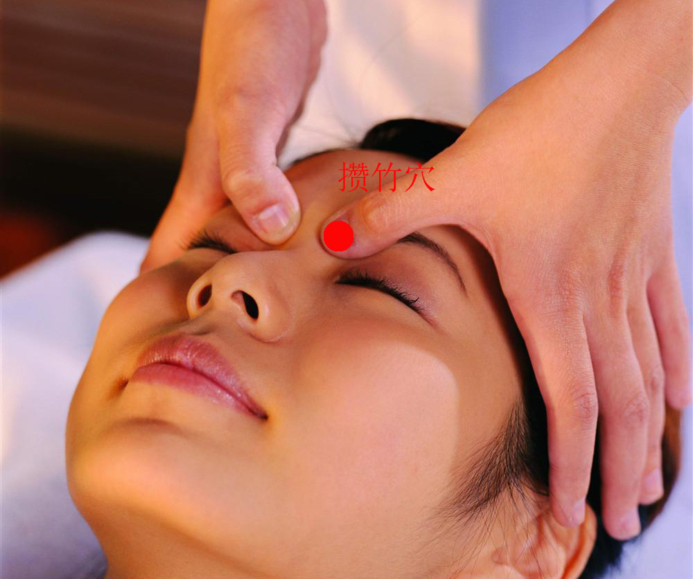 1,攒竹穴治打嗝    功效:攒竹穴可以散风镇痉的功效,用手指